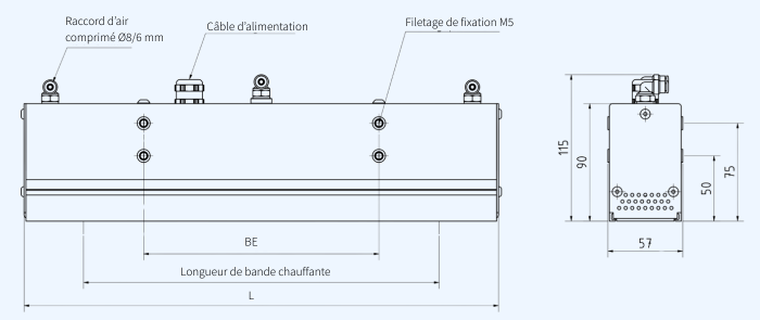 Dessin de l’émetteur infrarouge à bande MICOR